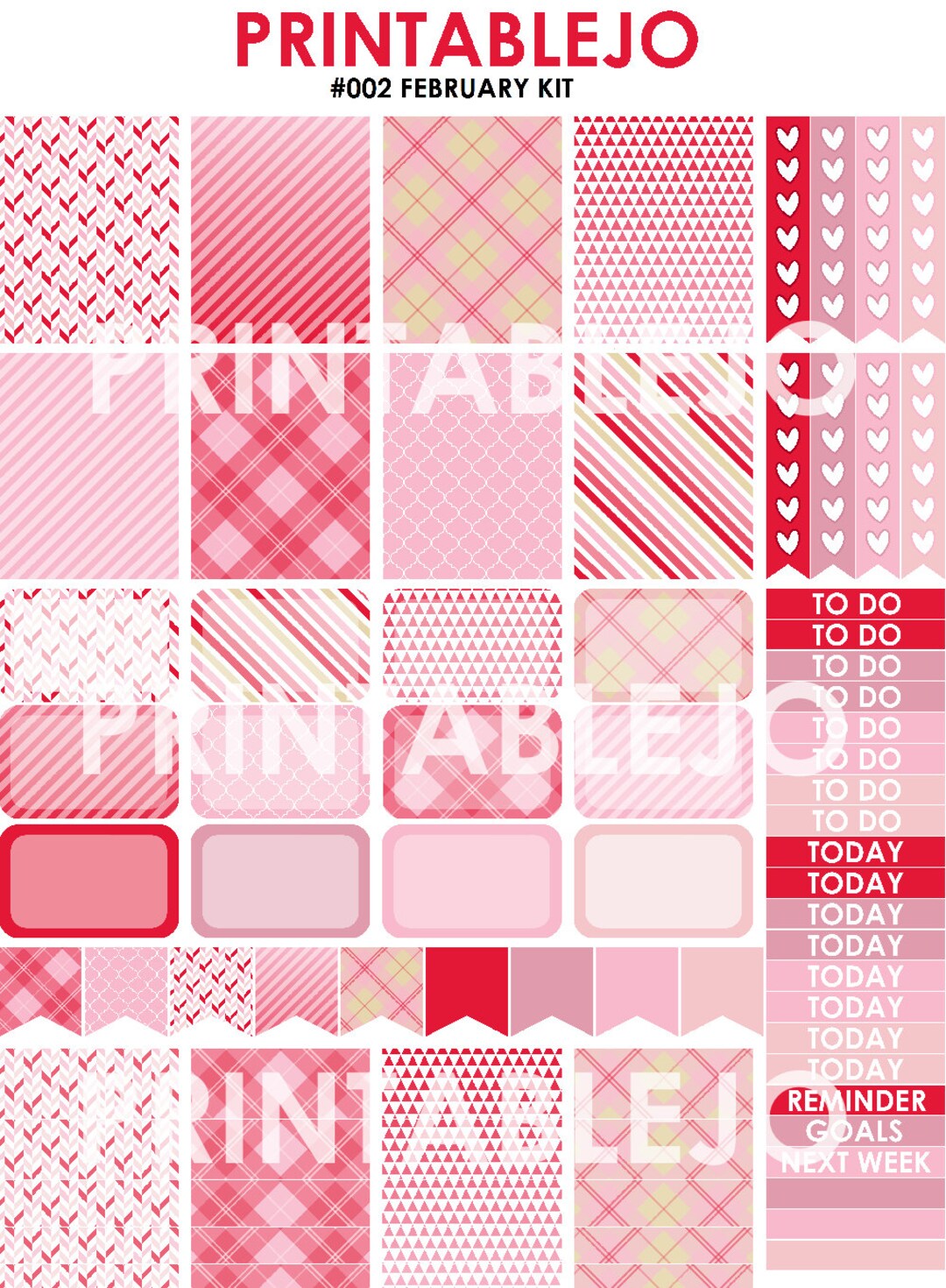 002 FEBRUARY KIT // PRINTABLE Erin Condren Life Planner Stickers - Etsy ...