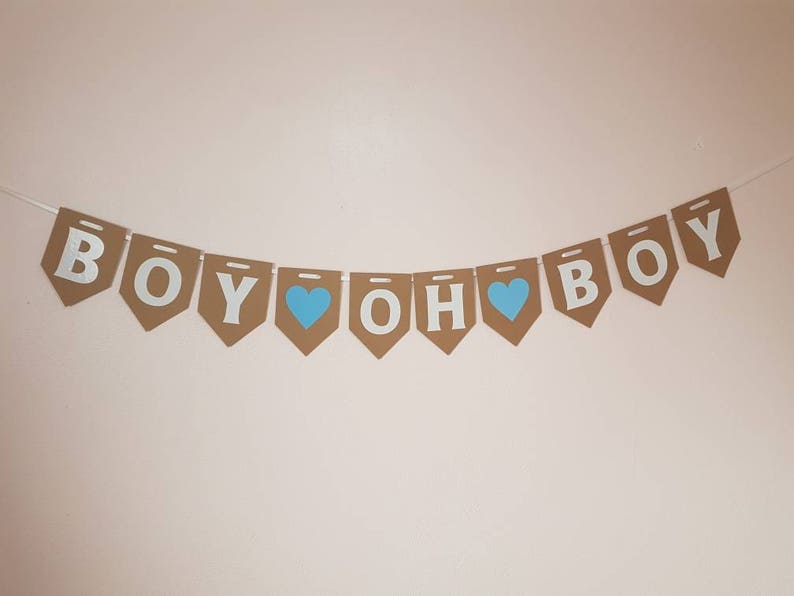BOY OH BOY Bunting Banner Twins Decoration Mum to be Garland Baby Shower Party Twin Boys