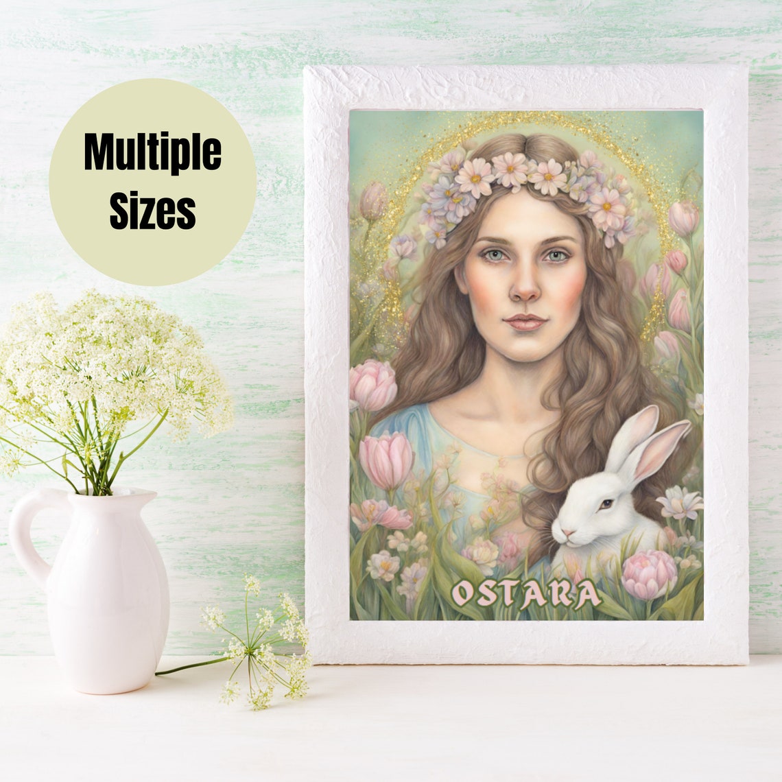 Goddess Eostre Ostara Digital Wall Art, Pagan Wall Art, Witchy Altar ...