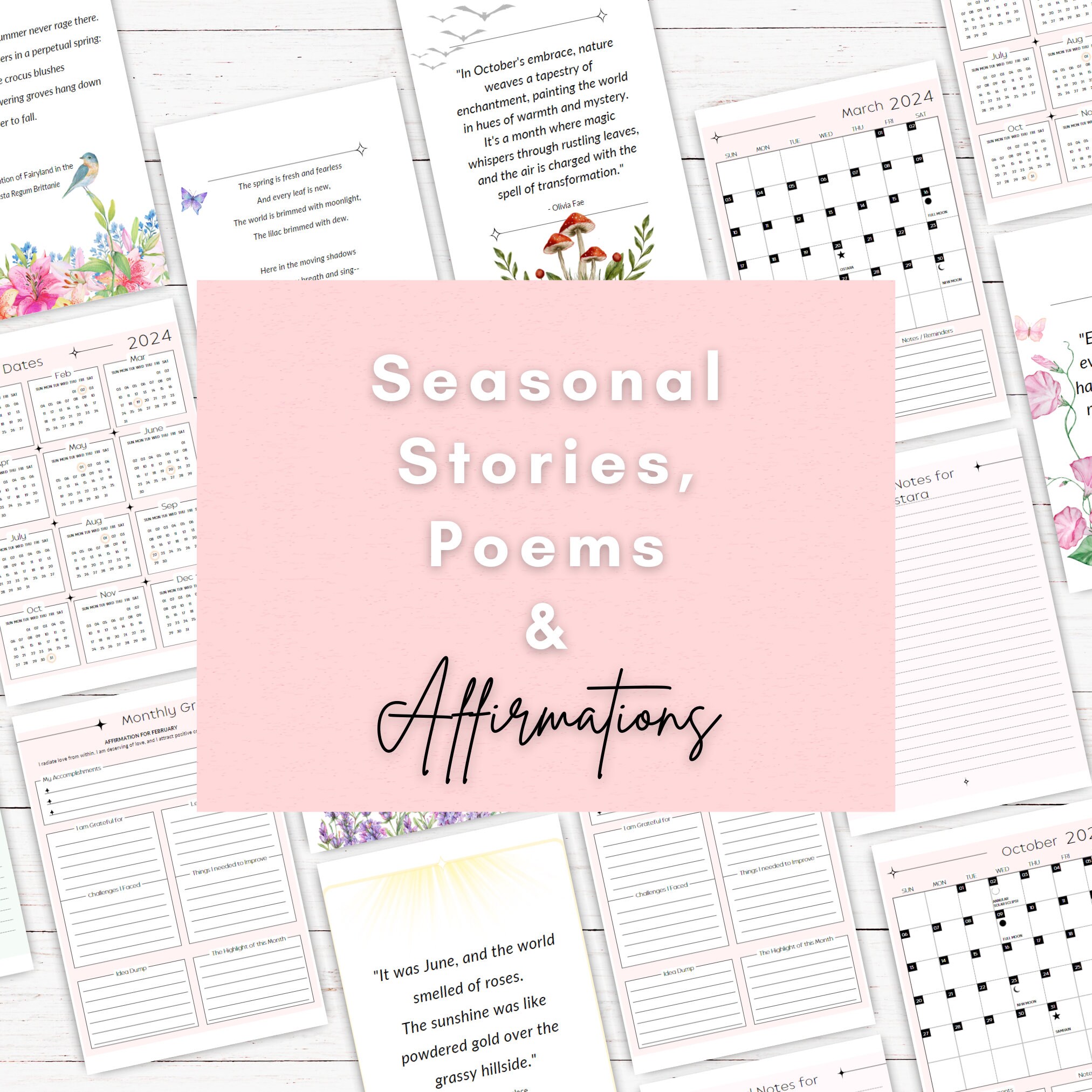 Wheel of the Year 2025 Sabbat Guide, Printable Planner, Calendar