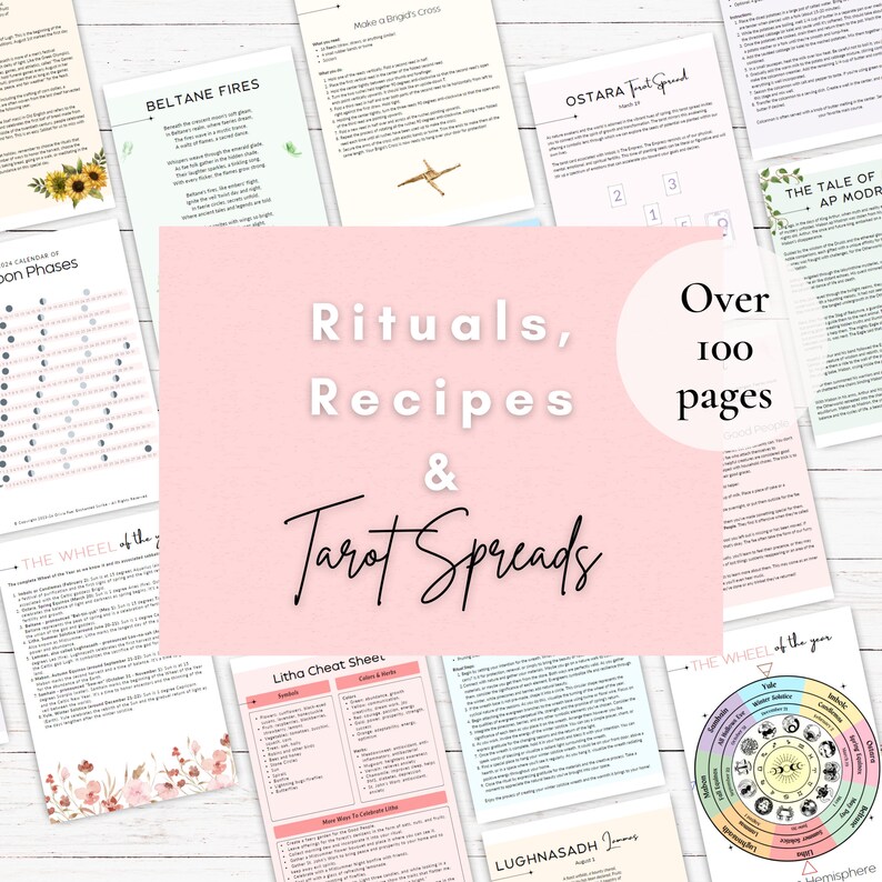 Wheel of the Year 2025 Sabbat Guide, Printable Planner, Calendar