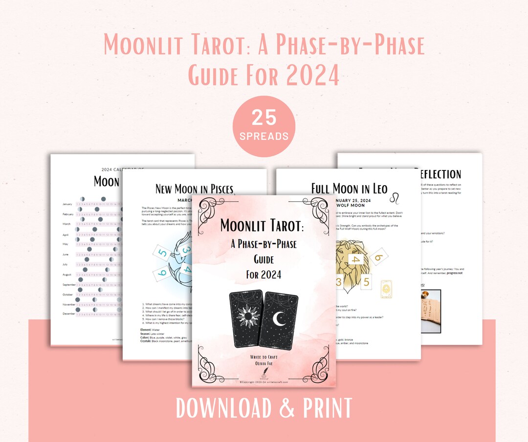 2024 Moon Phases Tarot Guide Etsy