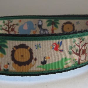 Jungle dog collar or matching leash Elephant Lion Hippo