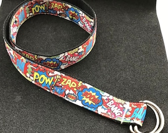 Boom Cartoon bang pow Childrens belt adjustable for kids toddler boy girl handmade smiley face