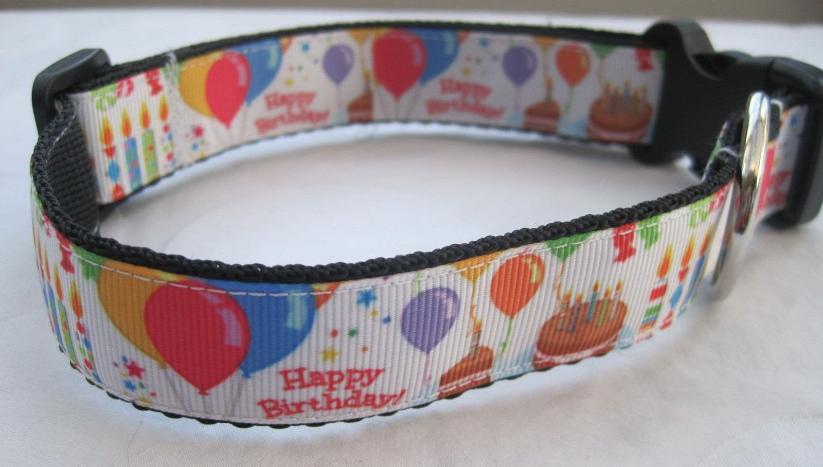 Happy Birthday Collar Matching Lead Available Cake Balloons Etsy