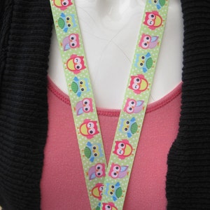 Owl lanyard breakaway handmade Id Holder