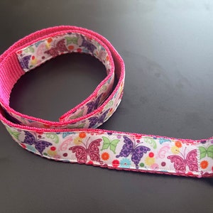Butterfly Childrens belt  adjustable for kids toddler handmade pink