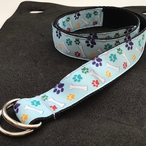 Childrens dog bone and paw print belt  adjustable for kids toddler boy girl handmade
