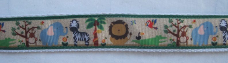 Jungle Childrens belt handmade adjustable kids d ring lion elephant zebra