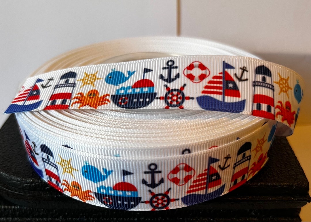 Nautical Sea Boats Lighthouse Ribbon Grosgrain 22mm - Etsy