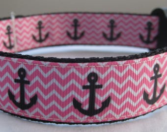 Anchor collar matching lead available pink maritime