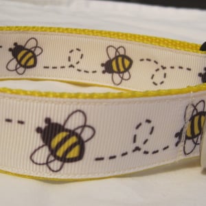 Bumble bee Dog collar  matching lead available cartoon yellow white cute grooming