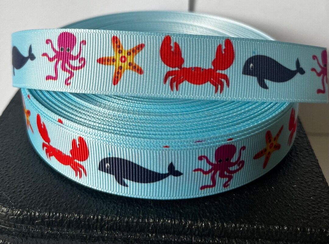Crab, Starfish Whale Octopus Ribbon Grosgrain 22mm - Etsy