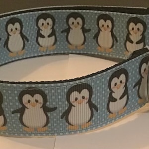 Penguin christmas dog collar or matching leash snowman