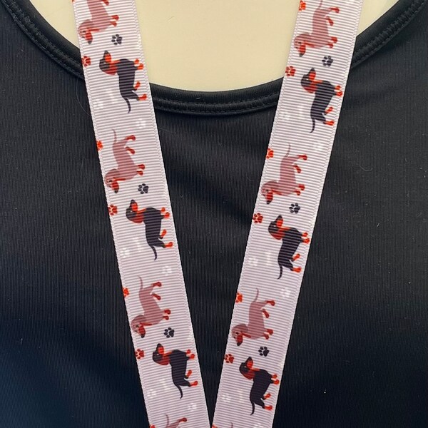 Dachshund Sausage dog winnie Handmade lanyard breakaway Id Holder