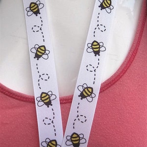 lanyard breakaway bumble bee ID holder keyring cartoon handmade summer spring