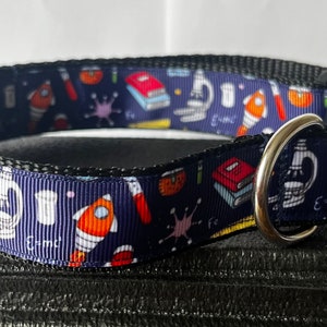 Science Dog collar  matching lead available cartoon cute gromming