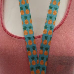 Pinapple lanyard  Handmade breakaway Id Holder pinapple watermelon tropical