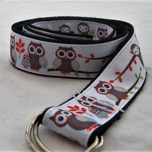 Childrens owl belt  adjustable for kids toddler boy girl handmade