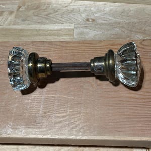 Vintage Doorknob w/ Glass Fluted Knobs