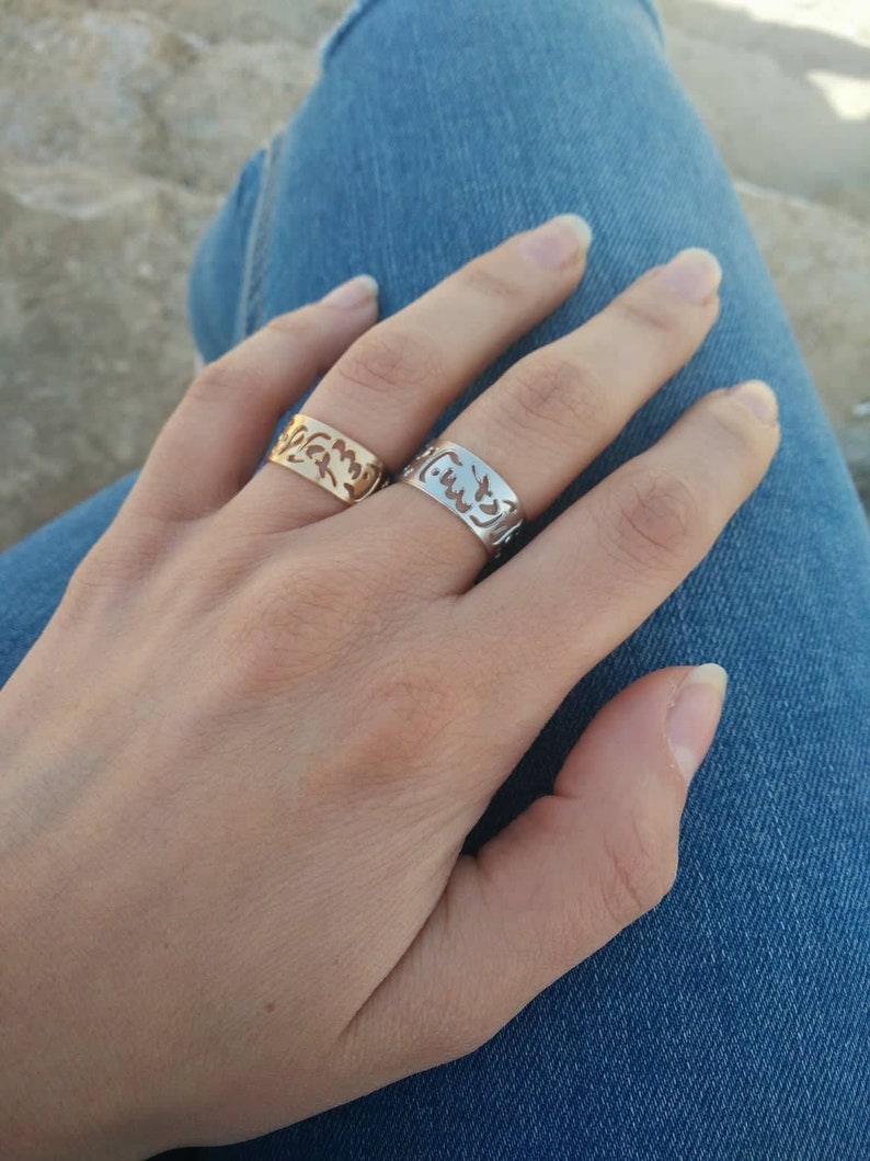 Wide Band Ring Gift for Her Geometric Ring Everyday Ring Casual Ring Statement Thick Ring Silver Band Ring Modern Minimalist Ring