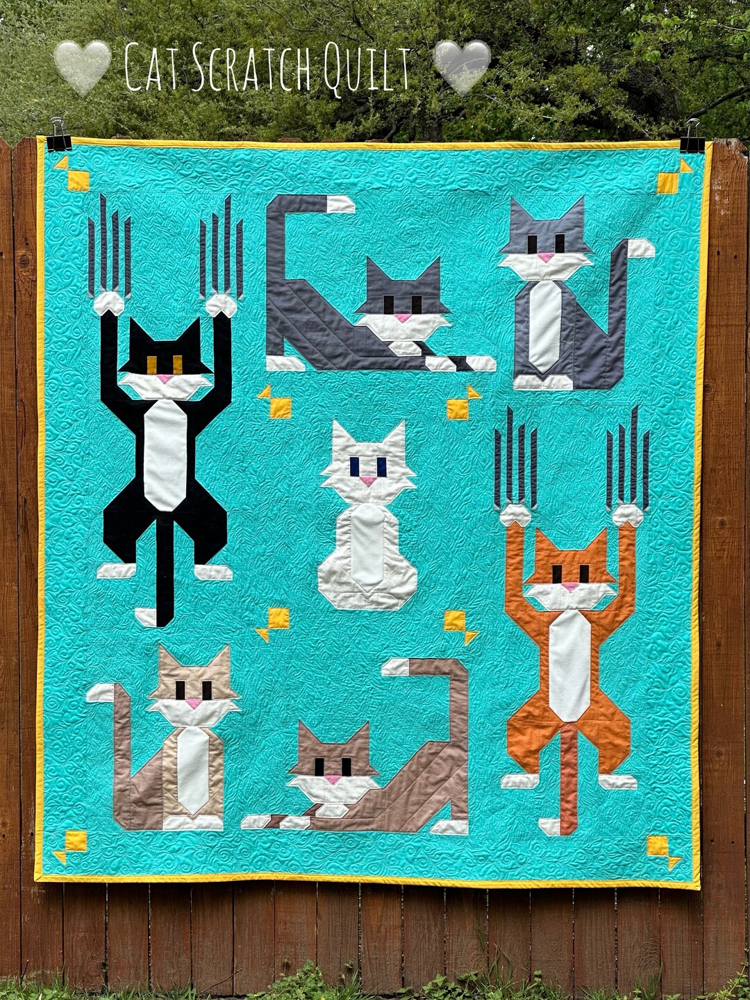 Adorable Cat Themed Quilt Handmade Gift for Children and Etsy