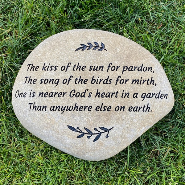 PERSONALIZED RIVER ROCK - Large Size. Natural Rock Custom Engraved with Unique Design. For Garden Memorial Stones, Pet Memorial Rocks, Gifts