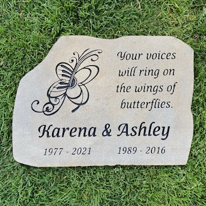 PERSONALIZED STEPPING STONE - Tuscany. Natural Stone Deeply Engraved with Custom Design. Personalized Memorial Garden Stone or Pet Memorial.