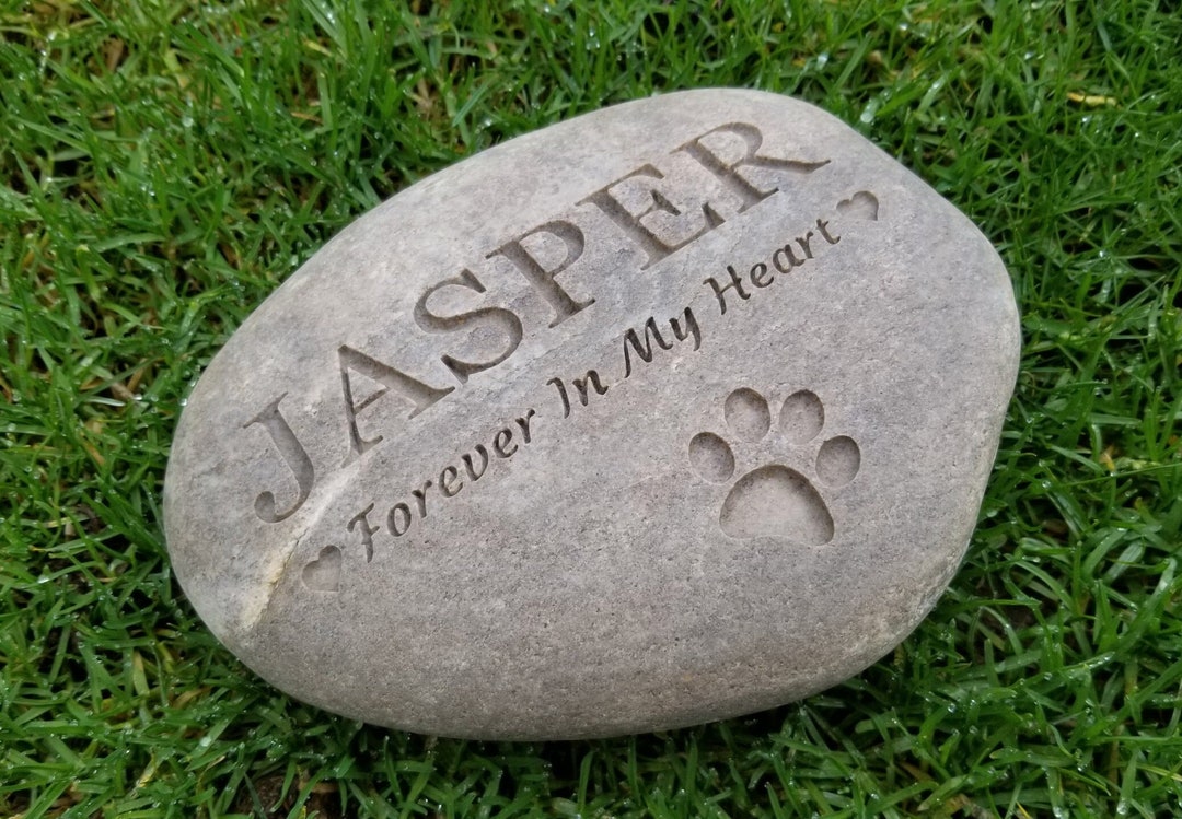 PET MEMORIAL STONE Custom Engraved Natural Stone Pet Memorial River