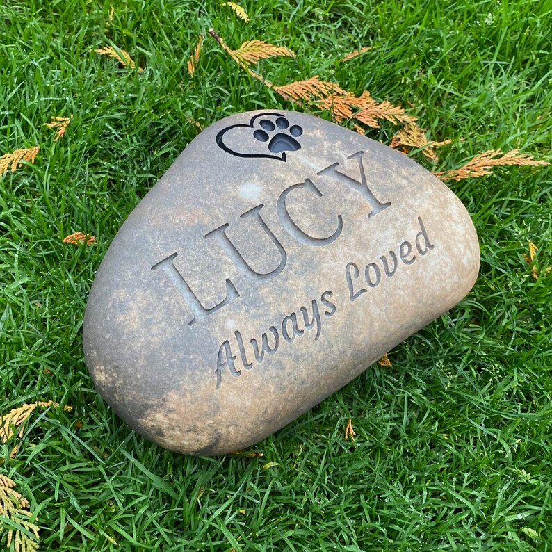 PET MEMORIAL STONE Custom Engraved Natural Stone Pet Etsy