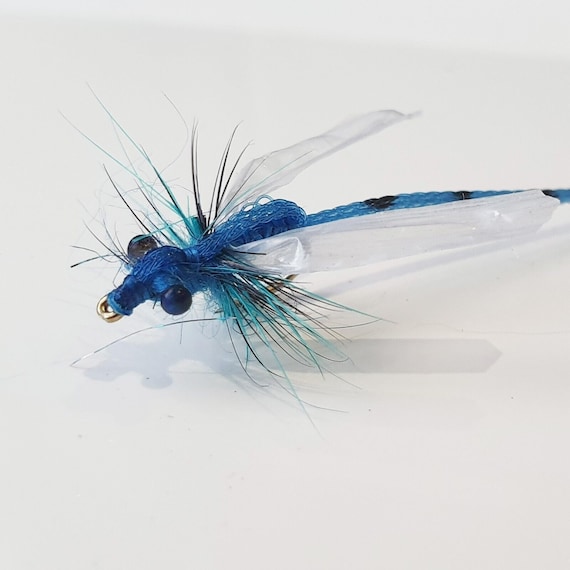 Damsel Dragonfly Parachute Fishing Trout Dry Fly Royal Blue Size 10 65mm  Handmade FISHIN ADDICT -  Canada