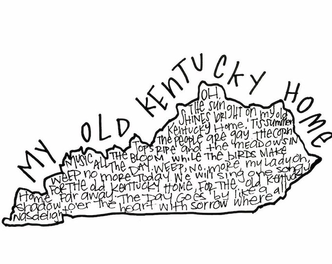 My Old Kentucky Home Print Etsy