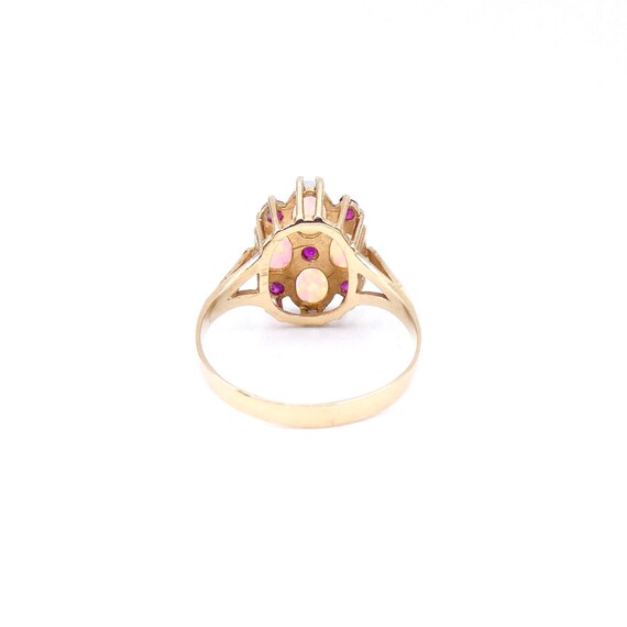 Vintage opal cluster ring in ornate gold setting,… - image 5