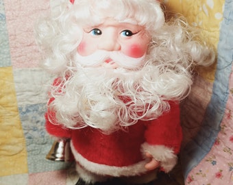 Vintage 1980s Musical Santa Claus Figure Decoration