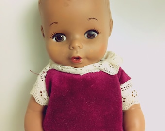 Drink and Wet Vintage Black Baby Doll Hong Kong 1970s