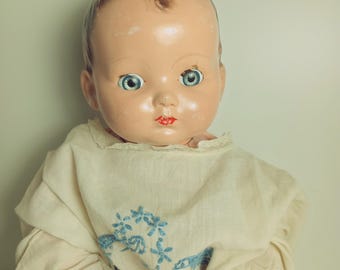 Effanbee Composition Baby Doll Vintage 1930s Tommy Tucker 17"