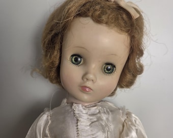 Madame Alexander Hard Plastic Vintage 1950s 14" Elise/Cissy/Winnie Face Doll with Unusual Flat Feet