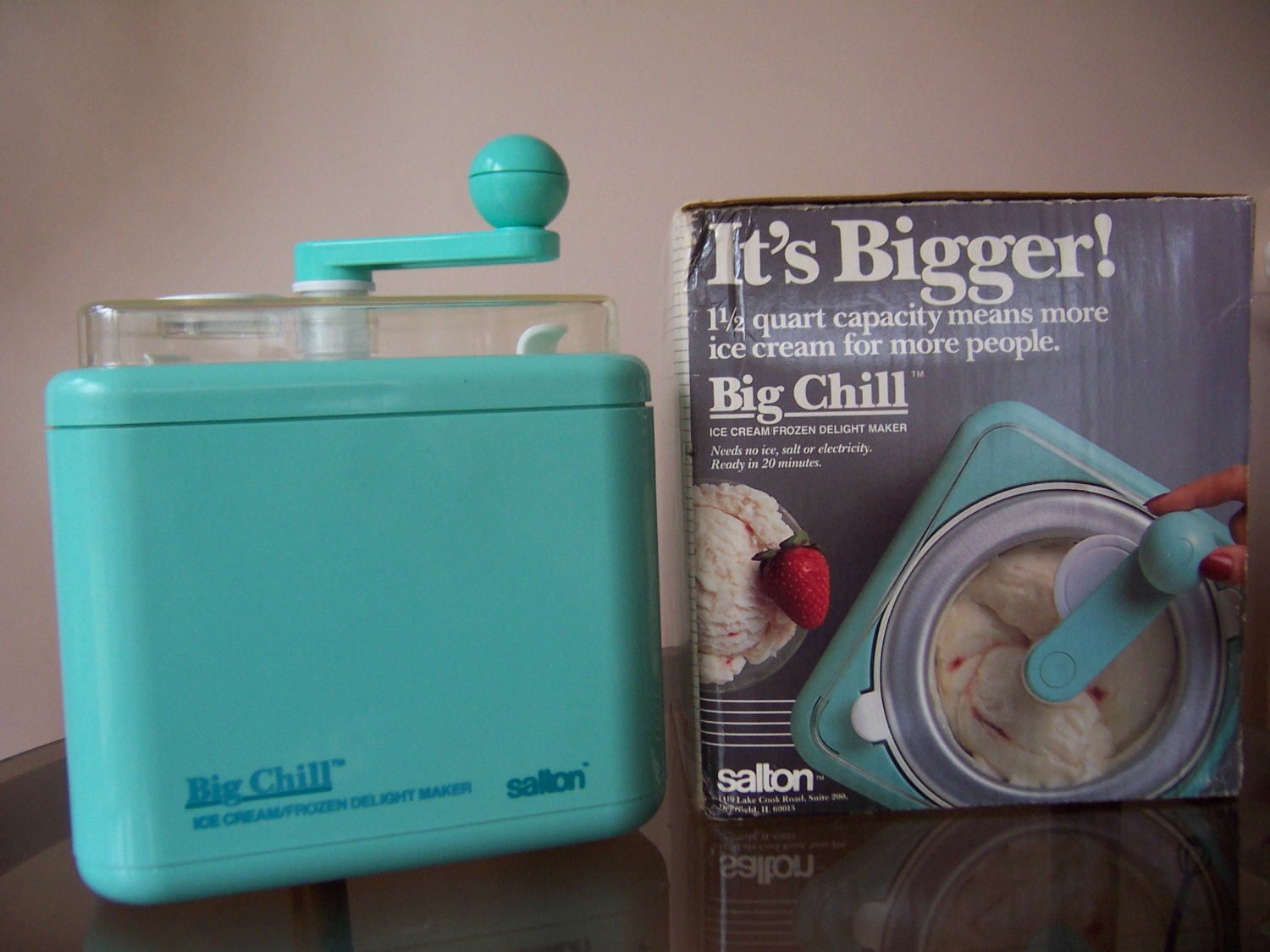 Vintage Salton Big Chill Non Electric 1 1 2 Quart Ice Cream Maker