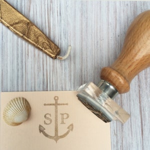 Anchor monogram stamp | Personalised wedding stamp | Custom initials | Nautical monogram stamp |  UK based, ships worldwide
