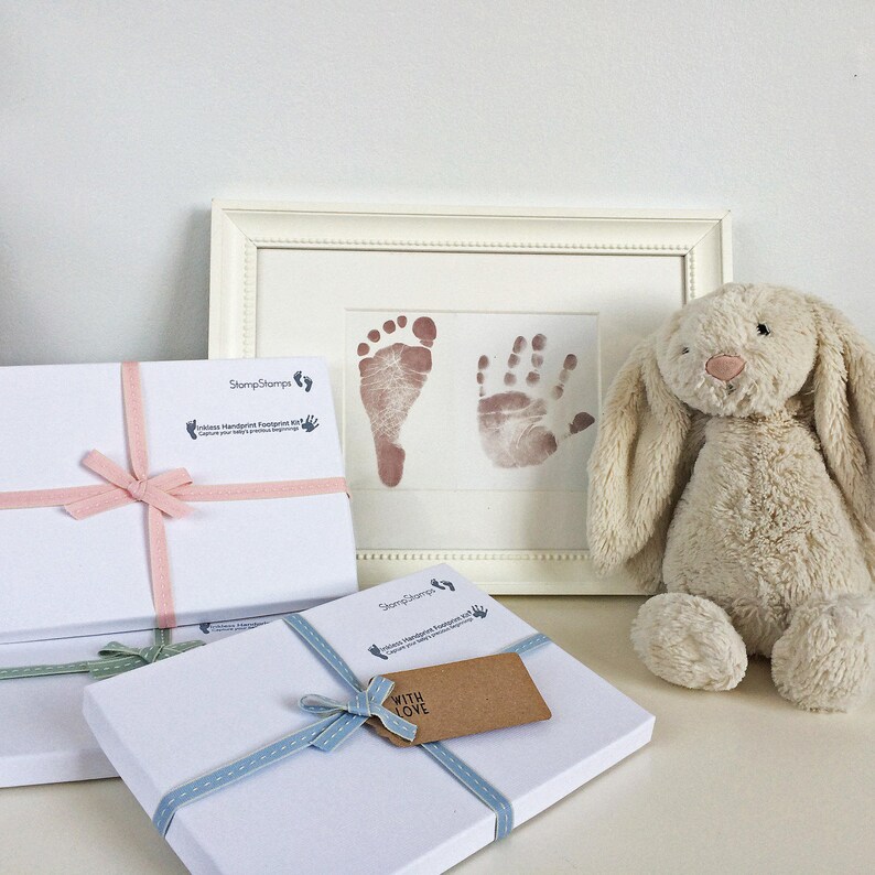 Inkless Handprint footprint kit New baby gift Baby shower gift New mum gift New dad gift First Father's day gift UK image 2