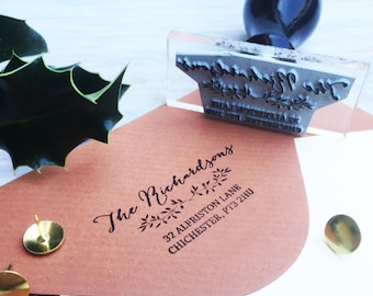 Botanischer Adressstempel | Neues Zuhause Geschenk | Neues Zuhause Stempel | Neuer Home Adressstempel | Personalisierter Adressstempel | Absender Stempel |  Großbritanien