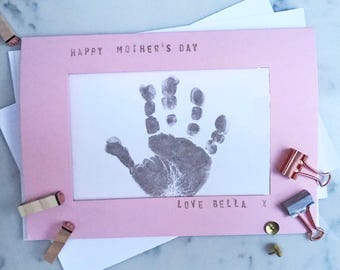 Personalised mother's day footprint handprint card | First mother's day card | Mother's day card | Personalised mother's day card |UK