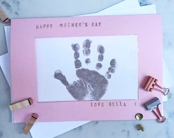 Personalisierte Baby-Hand- und Fußabdruckkarte | Erste Erinnerung zum Muttertag