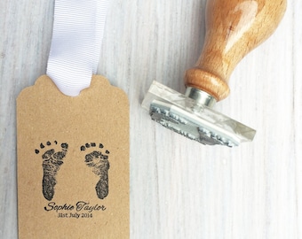 Fußabdruck Stempel | Neues Baby Geschenk | Personalisierter Fußabdruck Stempel | Individueller Fußabdruck Stempel | Neuer Baby Unterschriftenstempel | DE | Schiffe weltweit