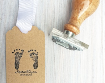 Footprint stamp | New baby gift | Personalised footprint stamp | Custom footprint stamp | New baby signature stamp  | UK | Ships worldwide