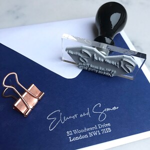 Handtekening adresstempel | Nieuw huiscadeau |Nieuwe huisadresstempel | Gepersonaliseerde adresstempel | Adresstempel kerstkaart VK