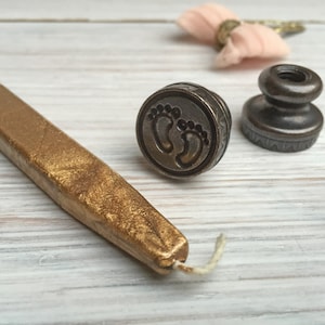 Wax seal footprints | Baby shower invitations | Footprint wax seal stamp|  Brass wax seal | UK based ships worldwide