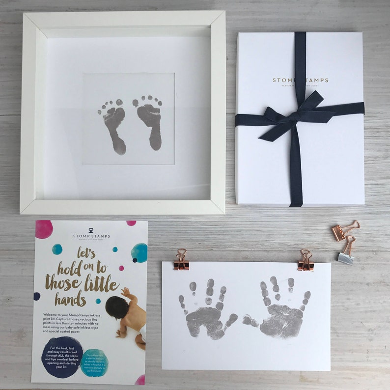 Inkless Handprint footprint kit New baby gift Baby shower gift New mum gift New dad gift First Father's day gift UK image 1