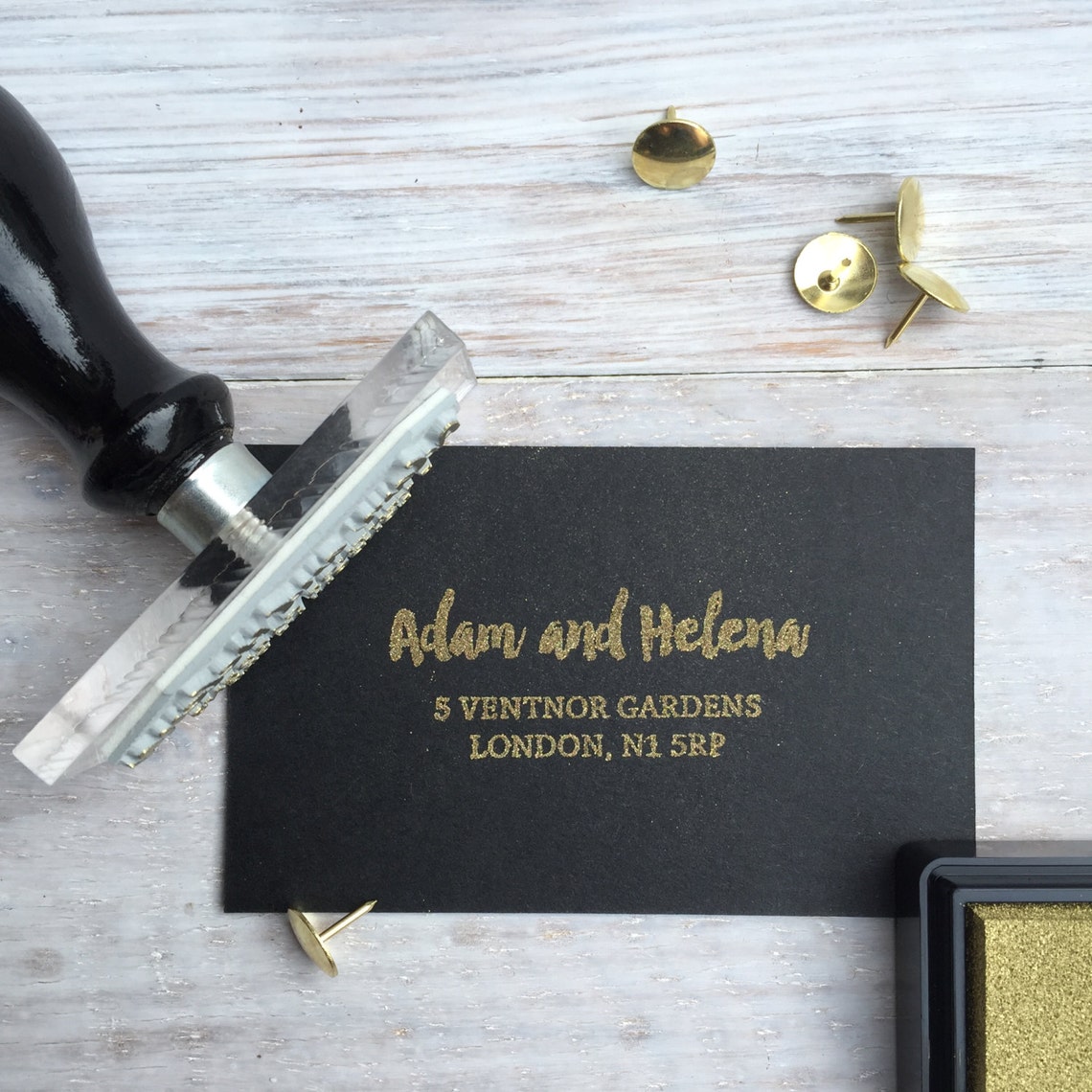Gold foil Address stamp New home gift New home stamp New Etsy