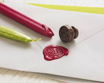 Wachs Siegel Monogramm | Individuelles Initial-Wachs Siegel | Geschenk für Schreibwaren Liebhaber | Messing Wachssiegel | Zwei-Tages-Lieferung | DE | Schiffe weltweit